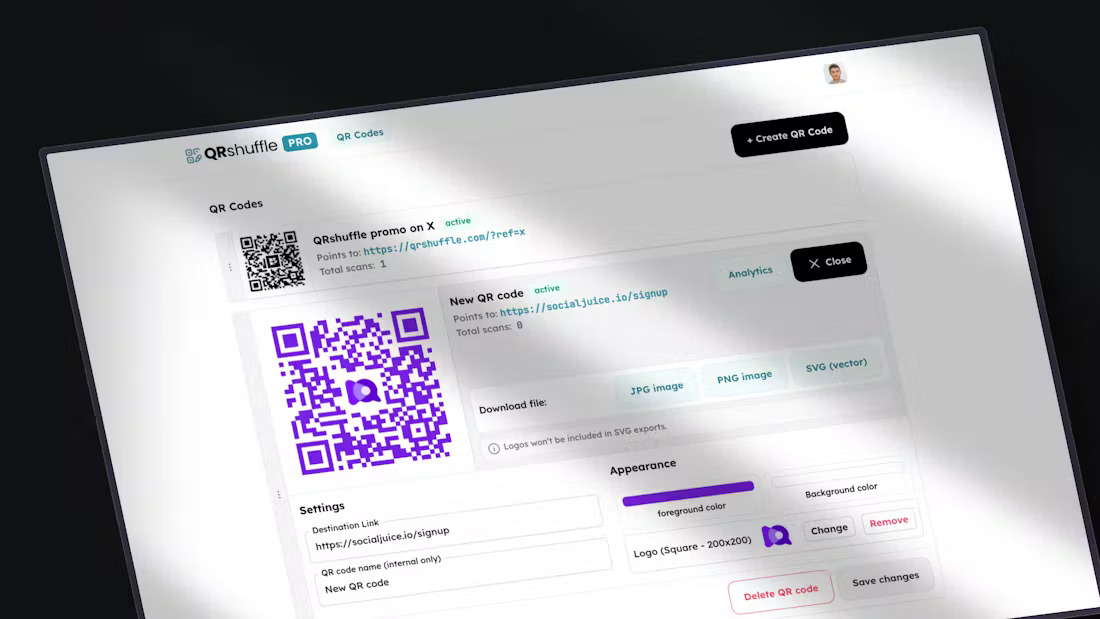 Update QR code link without reprinting using QRShuffle's platform